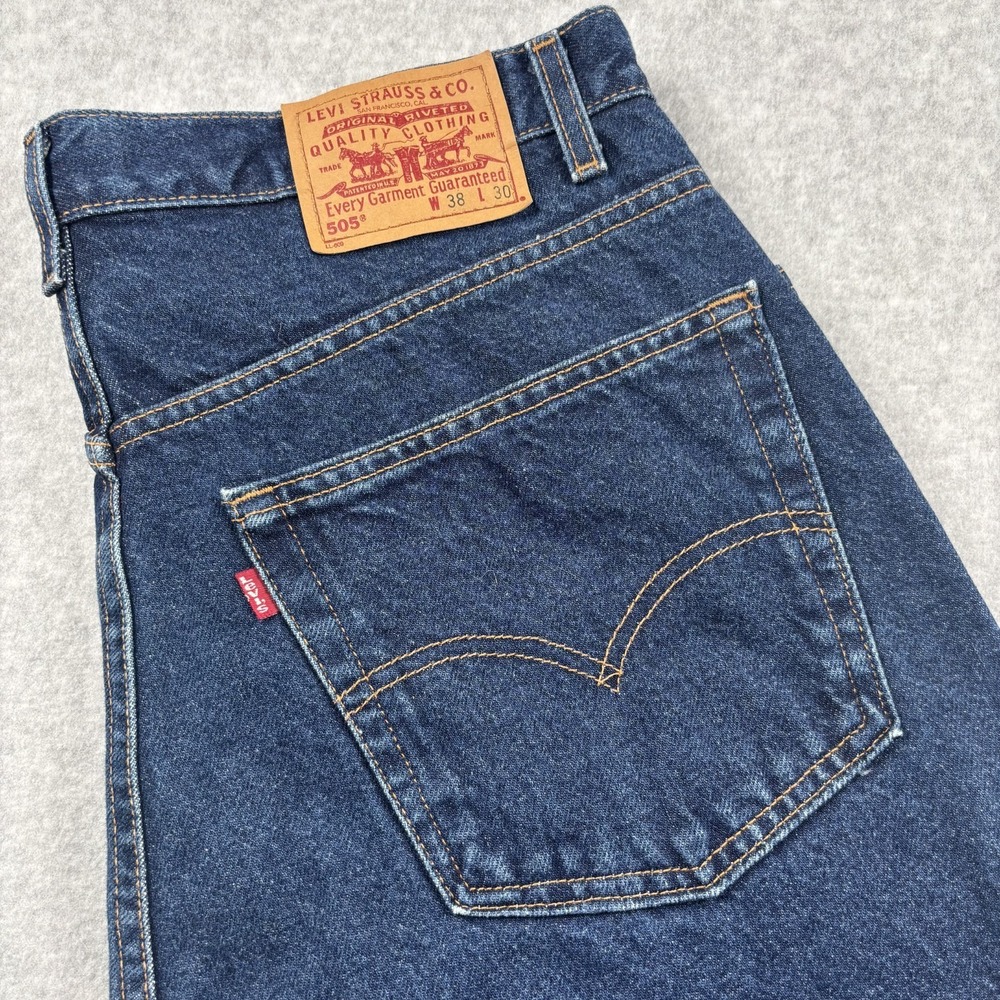 VTG Y2K Levi's Jeans Men's 38x30 505 Straight Blue Cotton Denim Tag GUC
